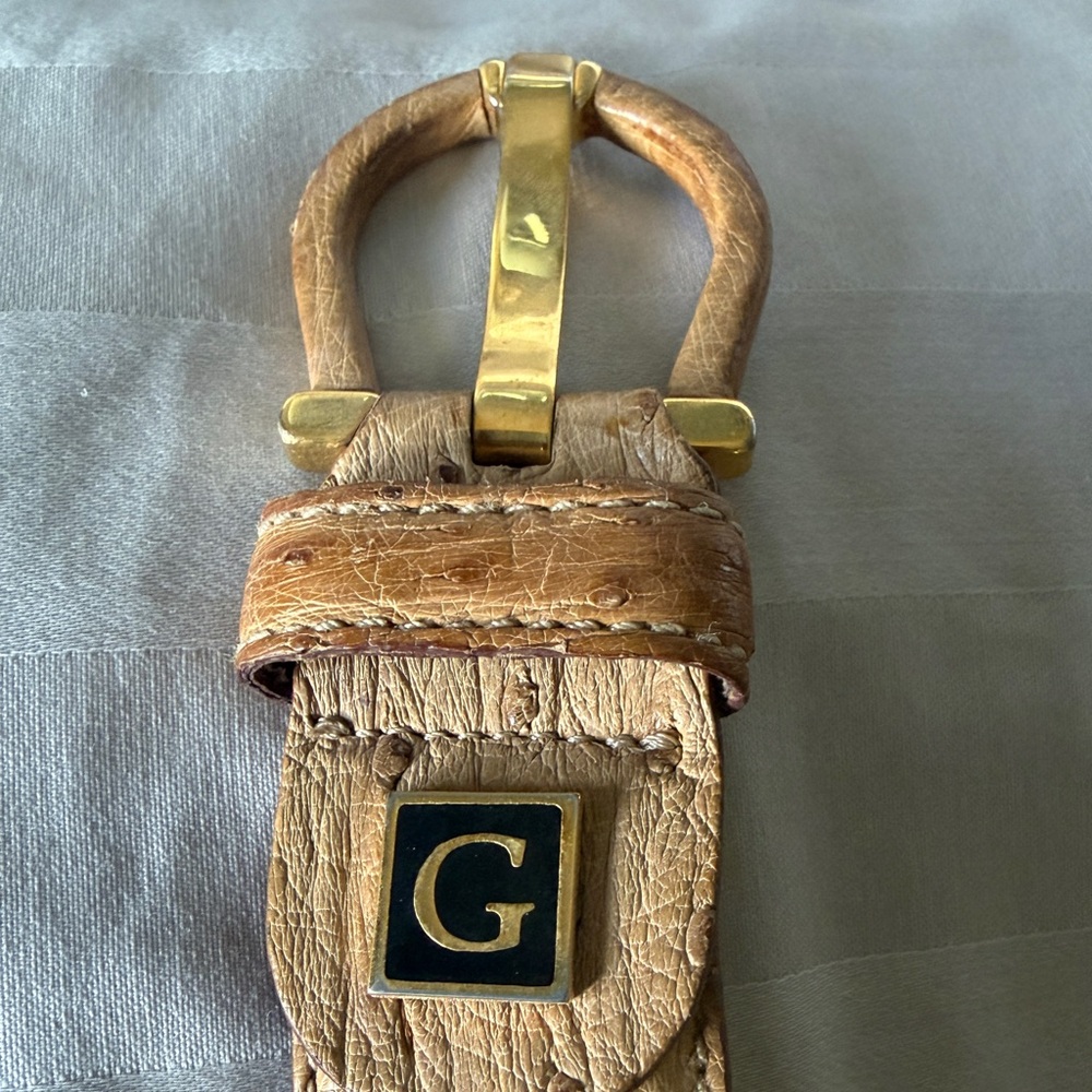 Giorgio's of Palm Beach Genuine Ostrich Leather Belt. Barely used. Made in Italy